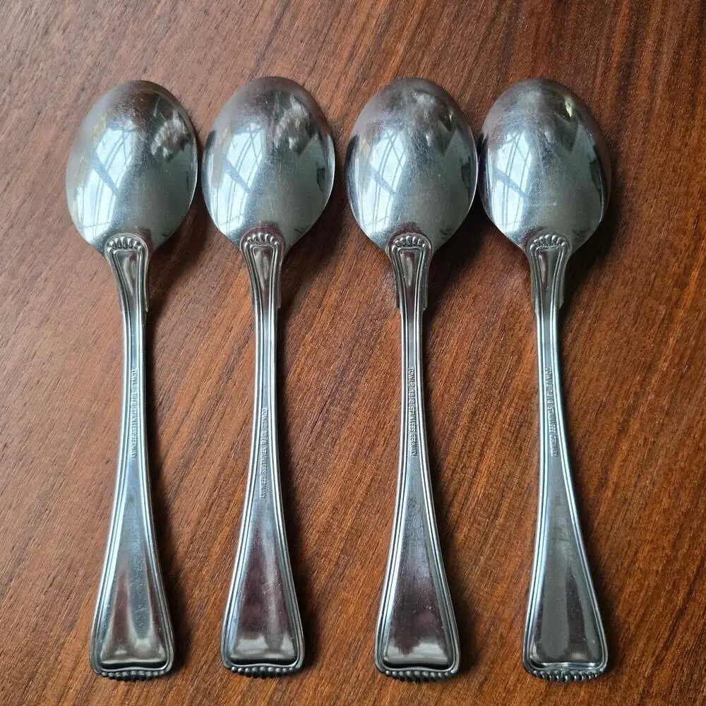 Towle Hamilton Soup Spoons Stainless Steel Germany 18/8 Satin Handle Set of 4